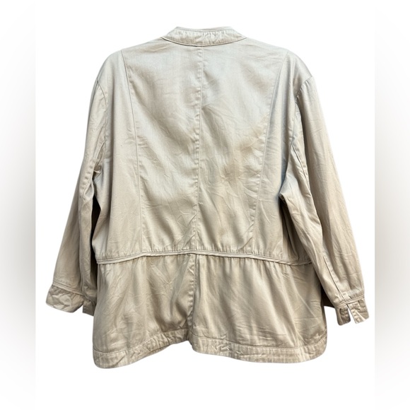 Roz & Ali Tan Button-Up Utility Jacket 2X - Picture 2 of 13